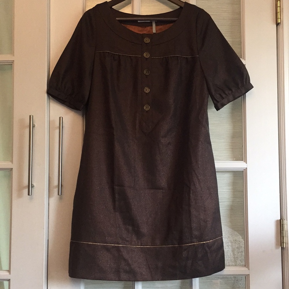 Brown/gold dress - with pockets!